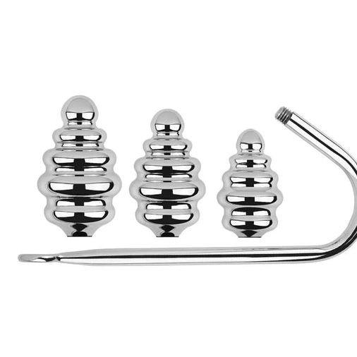 Anal Hooks 8826 Hook GreatBenefit Screw-in Set Ribbed Anal 0120